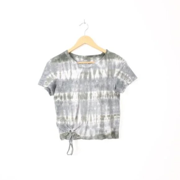 *Aerie Tie-Dye Cinched Green Cropped T-Shirt - Picture 6 of 6